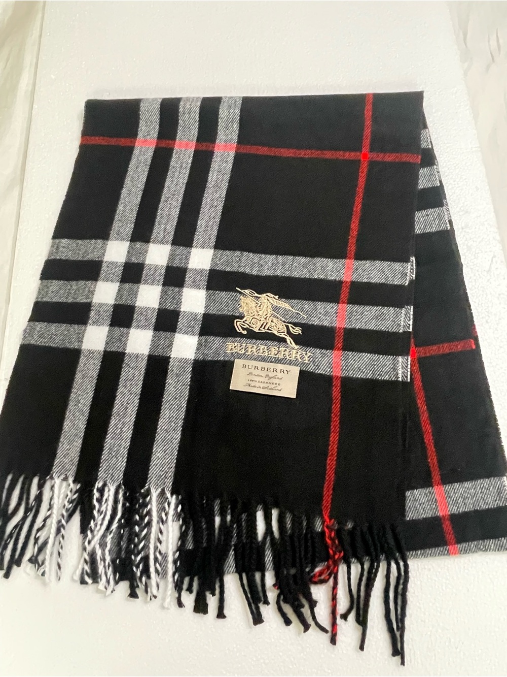 Check Cashmere Scarf GWP Burberry